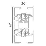 De HTFD geleider is een koppel geleider voor de R90. Het profiel wordt op de gevel geschroefd. De boorgaten in de geleider worden weggewerkt met een kaderopvulling.