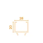 De klikopvulling 20mm is een opvulling die achter de geleiders geklikt kan worden.(zie voorbeeld HTF-SC CLICK). Dit is handig om het screen uit te vullen voor eventuele obstakels die in de weg zitten.